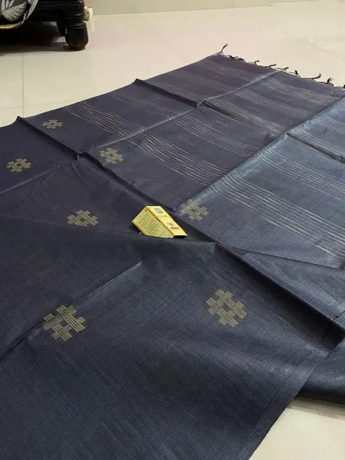 Pure Katan Silk Handwoven Saree with Self Weaving Design